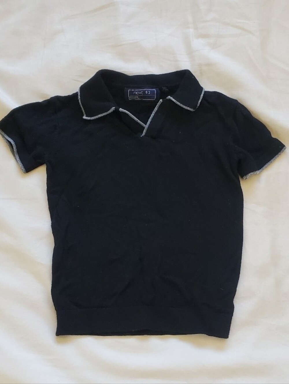 Next Black Collared Short Sleeve Polo Shirt